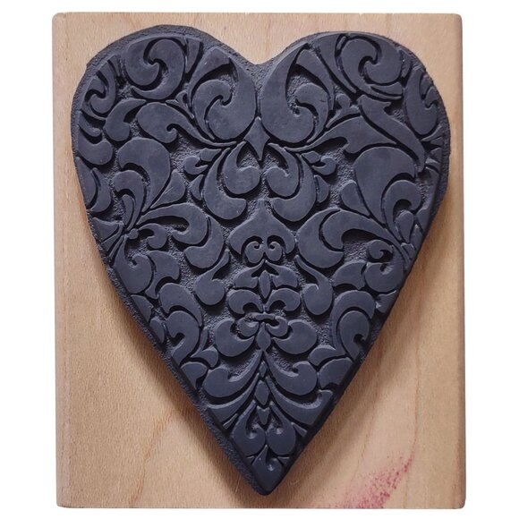 Ornate Heart Rubber Stamp By Stampendous - Picture 2 of 5